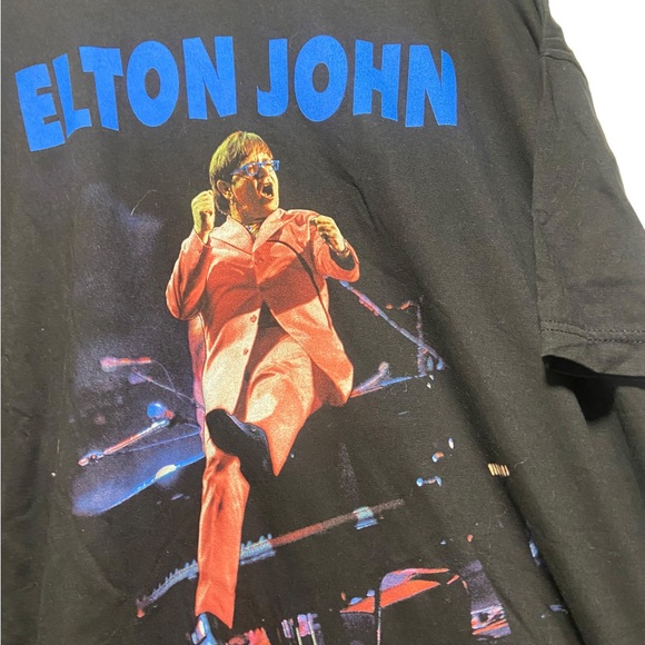 Vintage Elton John Solo Tour Shirt Size XL Black 1997 Rare Concert Merch Tee - Picture 2 of 10